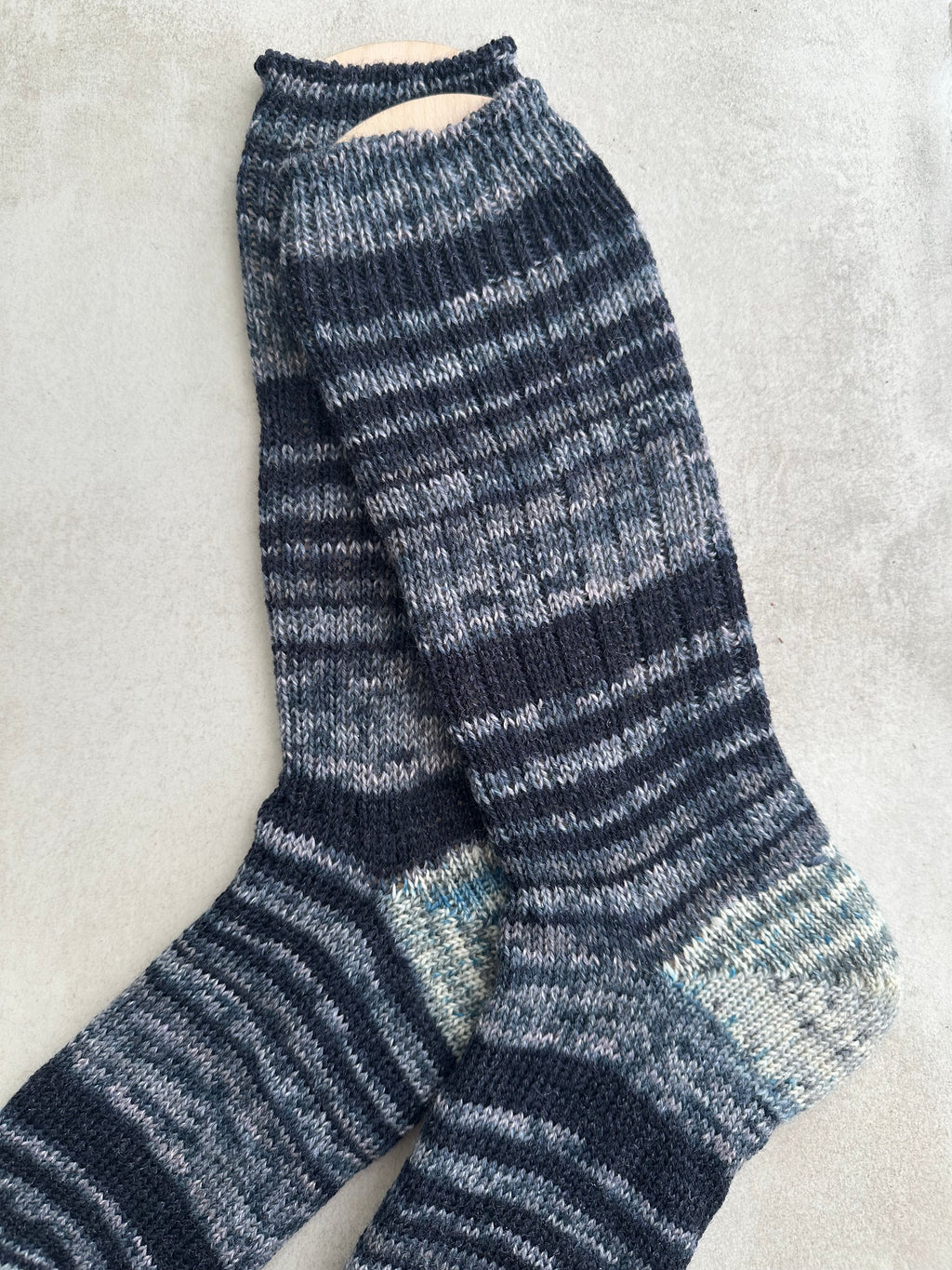 Hand-Knitted Socks,  Hand-Knitted Merino Wool Socks - Large