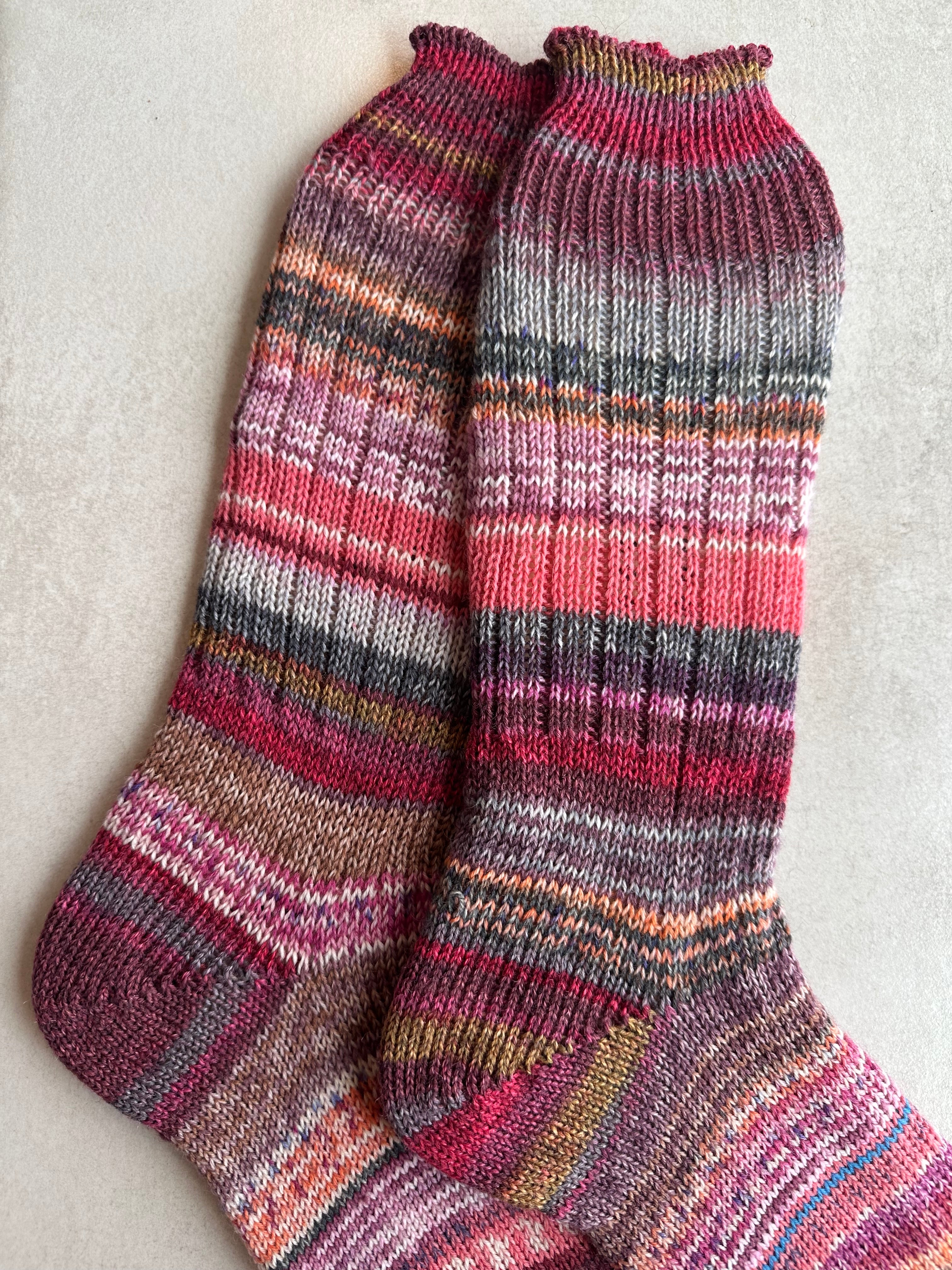 One of a Kind Scrappy Handmade Wool Socks - Soft, Warm & Colorful Winter Socks for Women