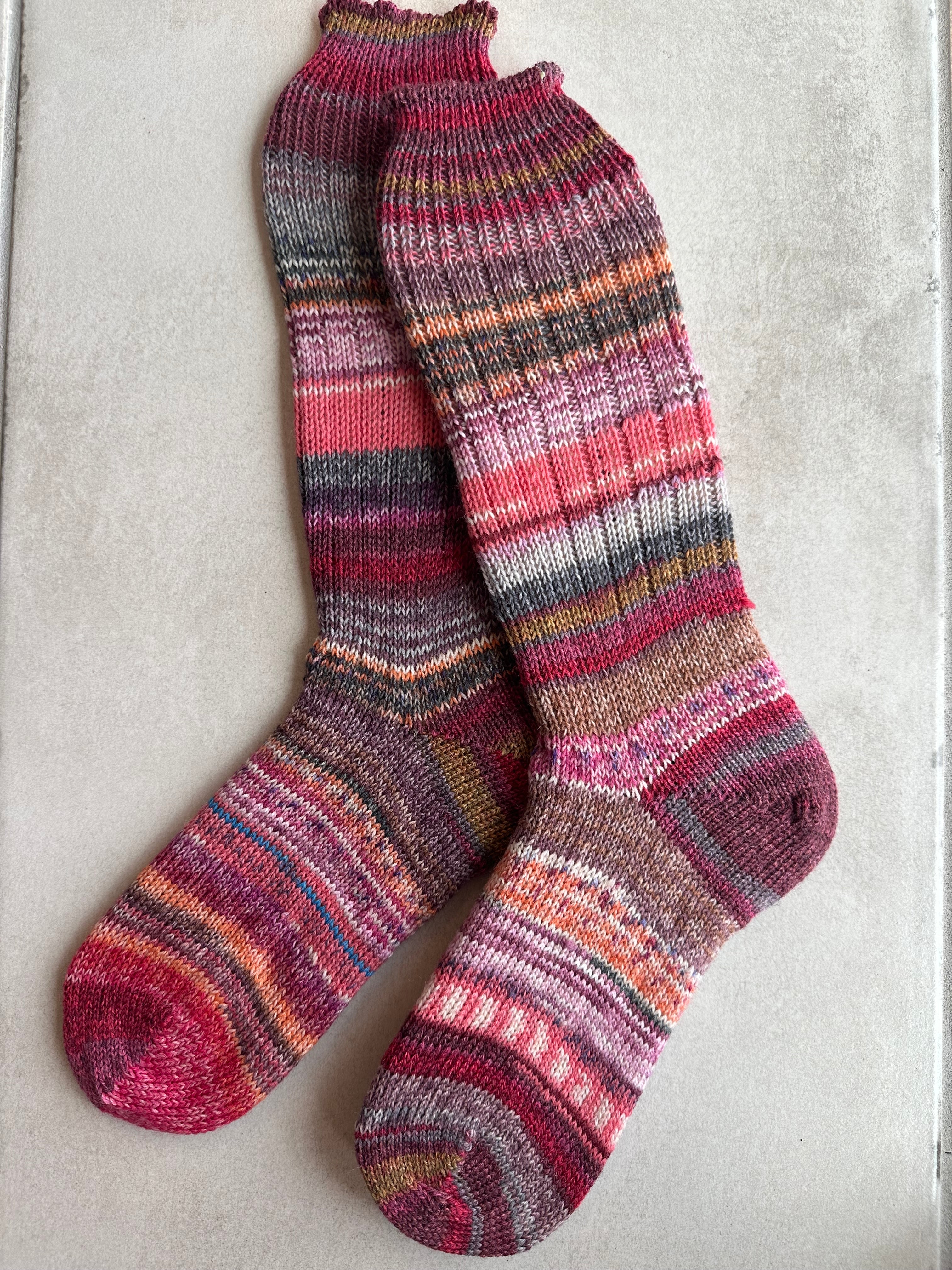 One of a Kind Scrappy Handmade Wool Socks - Soft, Warm & Colorful Winter Socks for Women