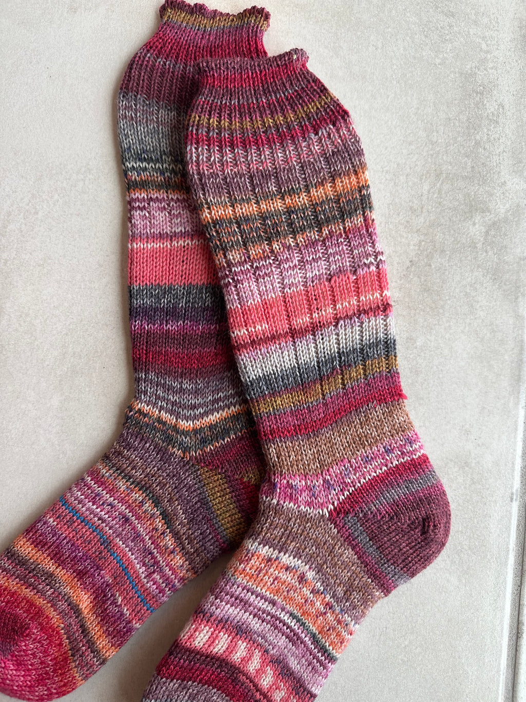 One of a Kind Scrappy Handmade Wool Socks - Soft, Warm & Colorful Winter Socks for Women