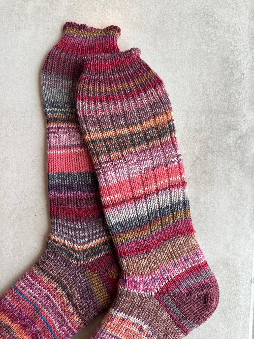 One of a Kind Scrappy Handmade Wool Socks - Soft, Warm & Colorful Winter Socks for Women