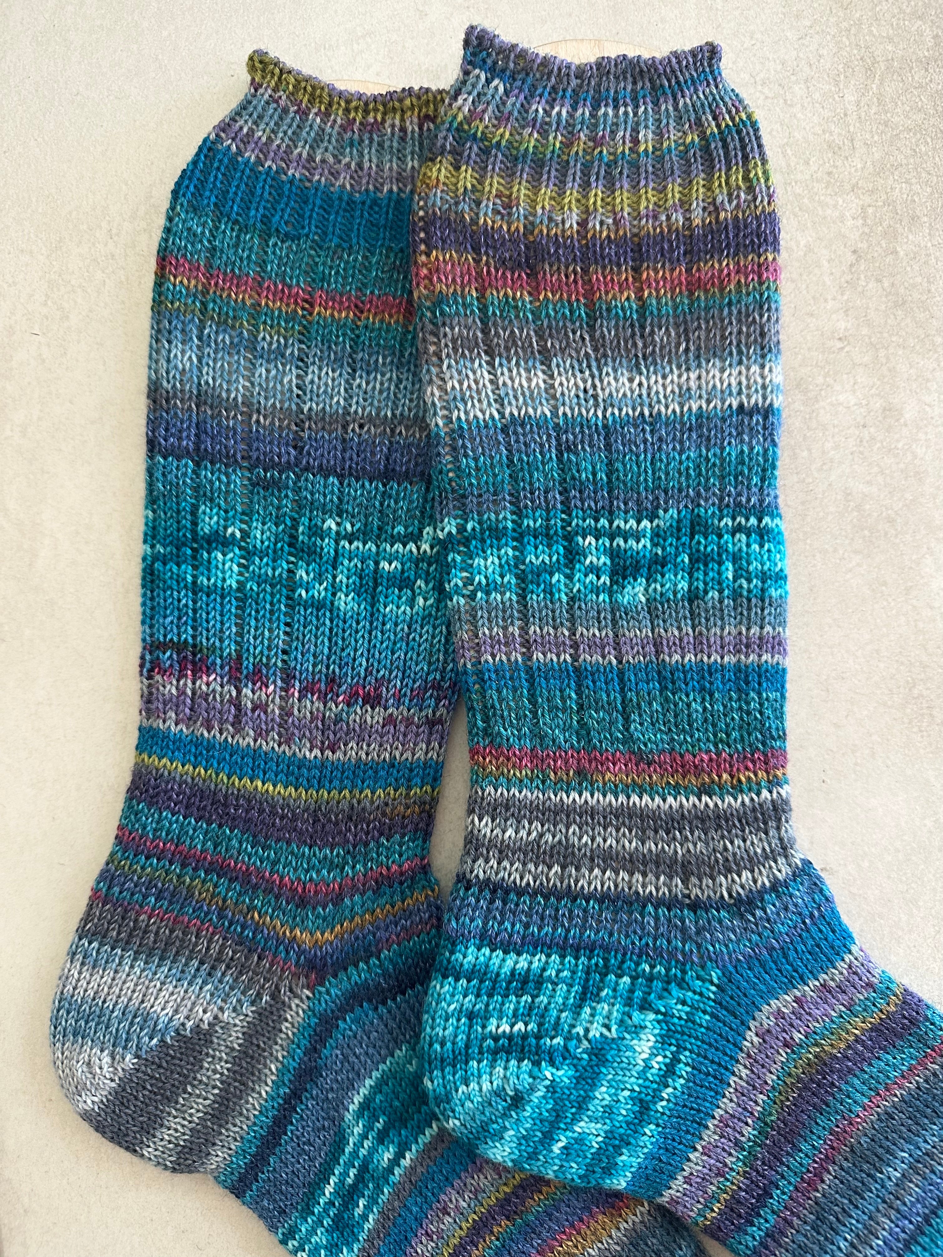 Whimsical Scrappy Handmade Wool Socks - Soft, Warm & Colorful Winter Socks for Women