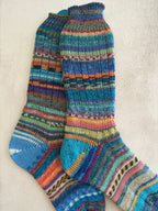 Whimsical Scrappy Handmade Wool Socks - Soft, Warm & Colorful Winter Socks for Women