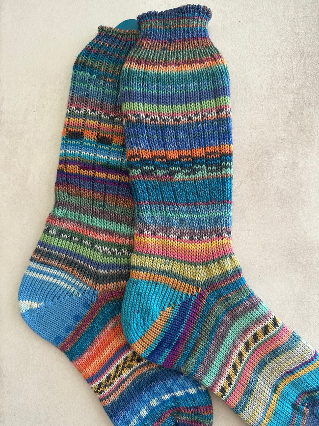 Whimsical Scrappy Handmade Wool Socks - Soft, Warm & Colorful Winter Socks for Women Main Image