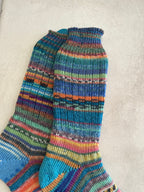 Whimsical Scrappy Handmade Wool Socks - Soft, Warm & Colorful Winter Socks for Women