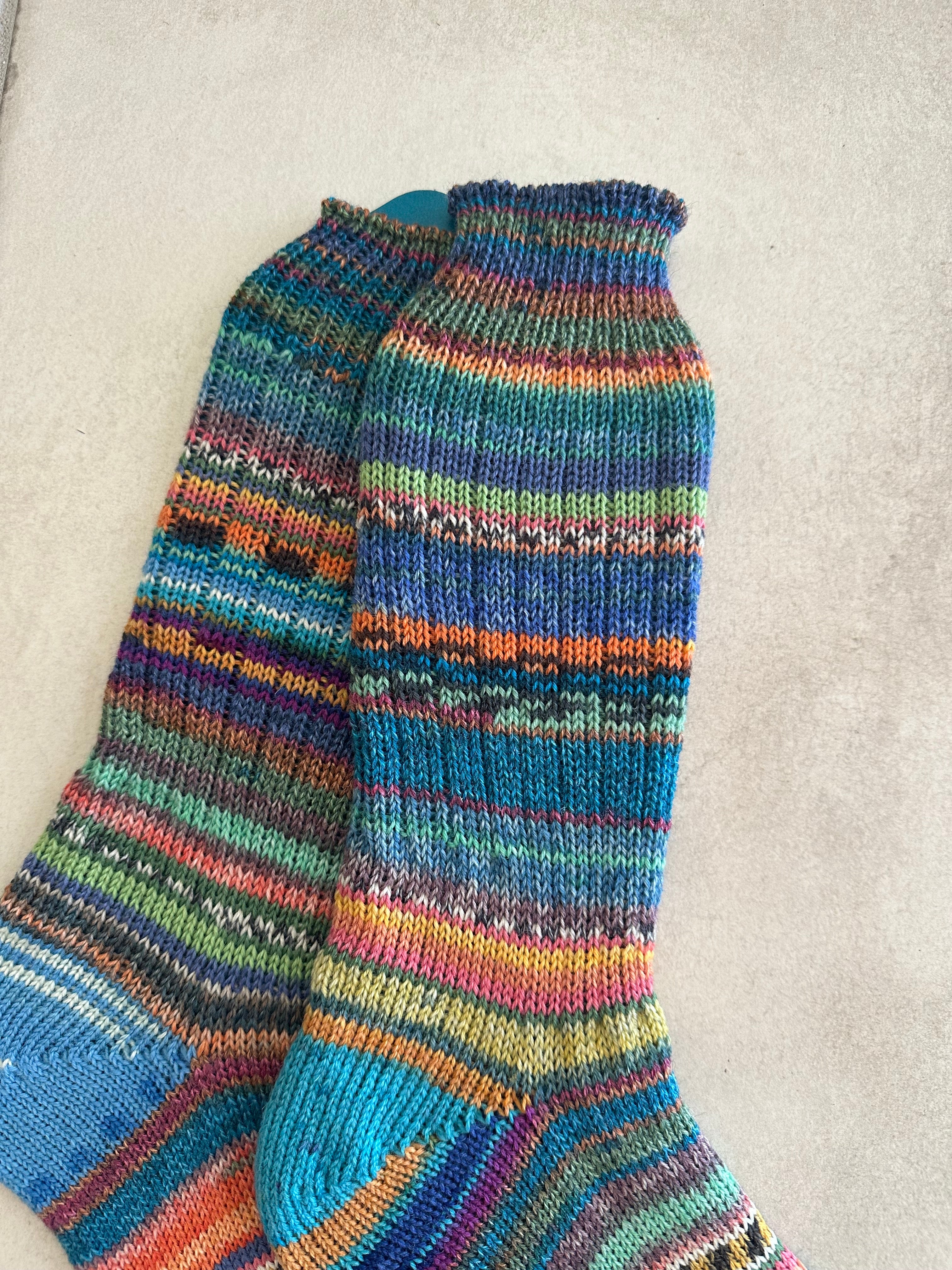 Whimsical Scrappy Handmade Wool Socks - Soft, Warm & Colorful Winter Socks for Women