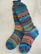 Whimsical Scrappy Handmade Wool Socks - Soft, Warm & Colorful Winter Socks for Women