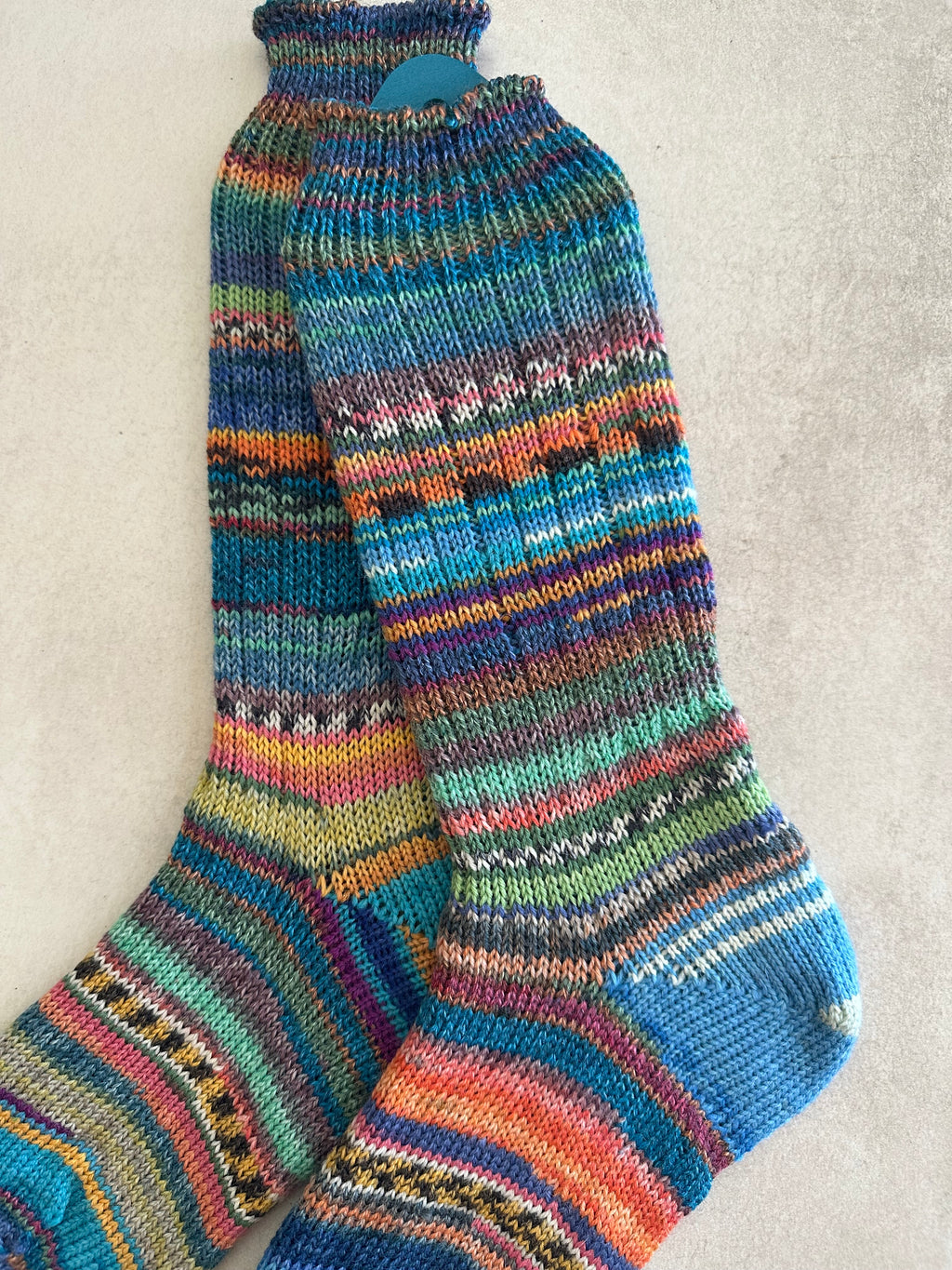 Whimsical Scrappy Handmade Wool Socks - Soft, Warm & Colorful Winter Socks for Women