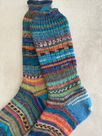 Whimsical Scrappy Handmade Wool Socks - Soft, Warm & Colorful Winter Socks for Women