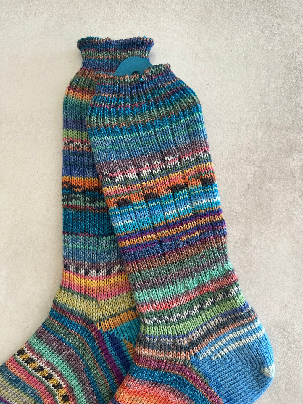 Whimsical Scrappy Handmade Wool Socks - Soft, Warm & Colorful Winter Socks for Women
