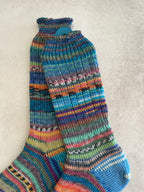Whimsical Scrappy Handmade Wool Socks - Soft, Warm & Colorful Winter Socks for Women