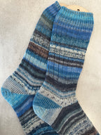 Scrappy One of a Kind Hand-Knitted Socks,  Hand-Knitted Merino Wool Socks - Large
