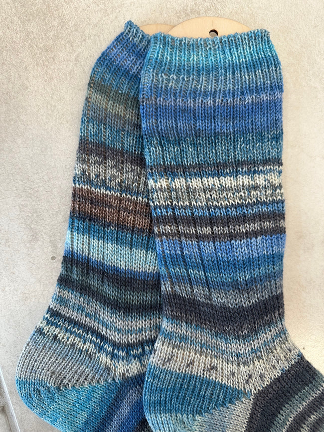 Scrappy One of a Kind Hand-Knitted Socks,  Hand-Knitted Merino Wool Socks - Large Main Image