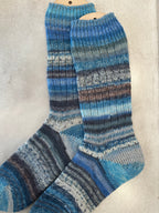 Scrappy One of a Kind Hand-Knitted Socks,  Hand-Knitted Merino Wool Socks - Large