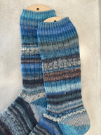 Scrappy One of a Kind Hand-Knitted Socks,  Hand-Knitted Merino Wool Socks - Large