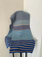 Fun and Funky Striped Scarf, 100% Merino Wool, One of a Kind Scarf, Boiled Wool, American Made Wool Yarn