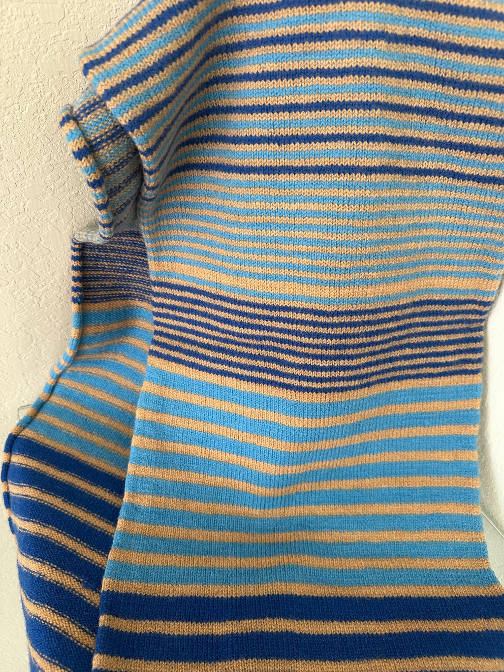 Fun and Funky Striped Scarf, 100% Merino Wool, One of a Kind Scarf, Boiled Wool, American Made Wool Yarn