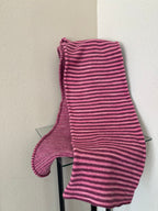 Fun and Funky Striped Scarf, 100% Merino Wool, One of a Kind Scarf, Boiled Wool, American Made Wool Yarn