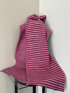 Fun and Funky Striped Scarf, 100% Merino Wool, One of a Kind Scarf, Boiled Wool, American Made Wool Yarn