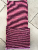 Fun and Funky Striped Scarf, 100% Merino Wool, One of a Kind Scarf, Boiled Wool, American Made Wool Yarn