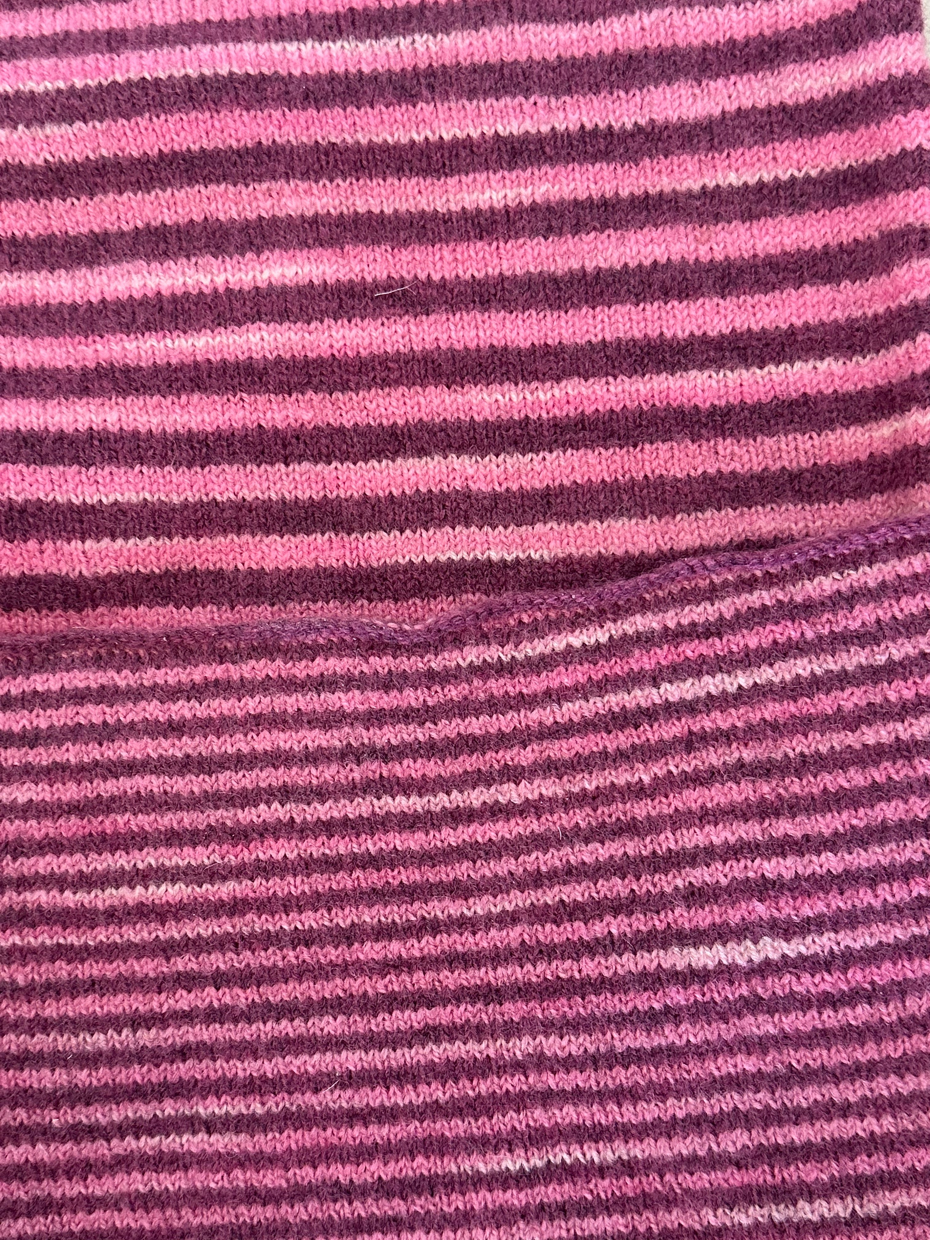 Fun and Funky Striped Scarf, 100% Merino Wool, One of a Kind Scarf, Boiled Wool, American Made Wool Yarn