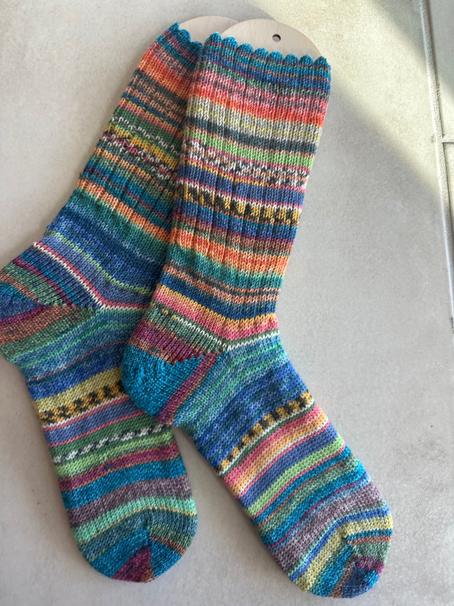 Whimsical Scrappy Handmade Wool Socks - Soft, Warm & Colorful Winter Socks for Women Main Image