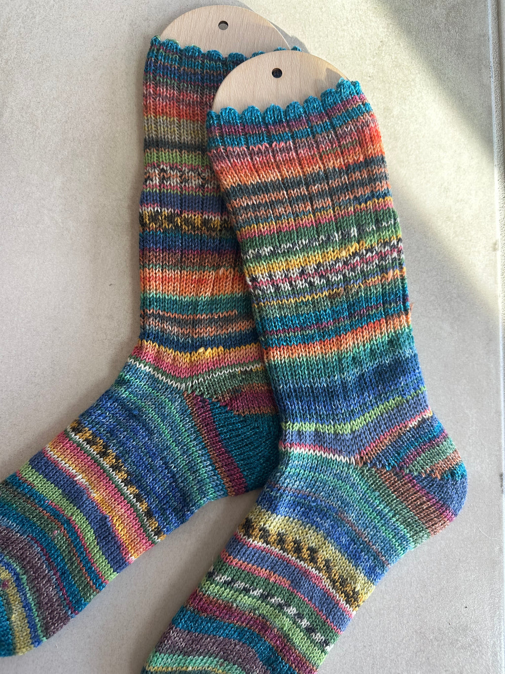 Whimsical Scrappy Handmade Wool Socks - Soft, Warm & Colorful Winter Socks for Women