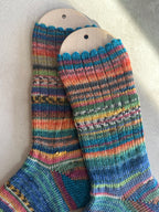 Whimsical Scrappy Handmade Wool Socks - Soft, Warm & Colorful Winter Socks for Women