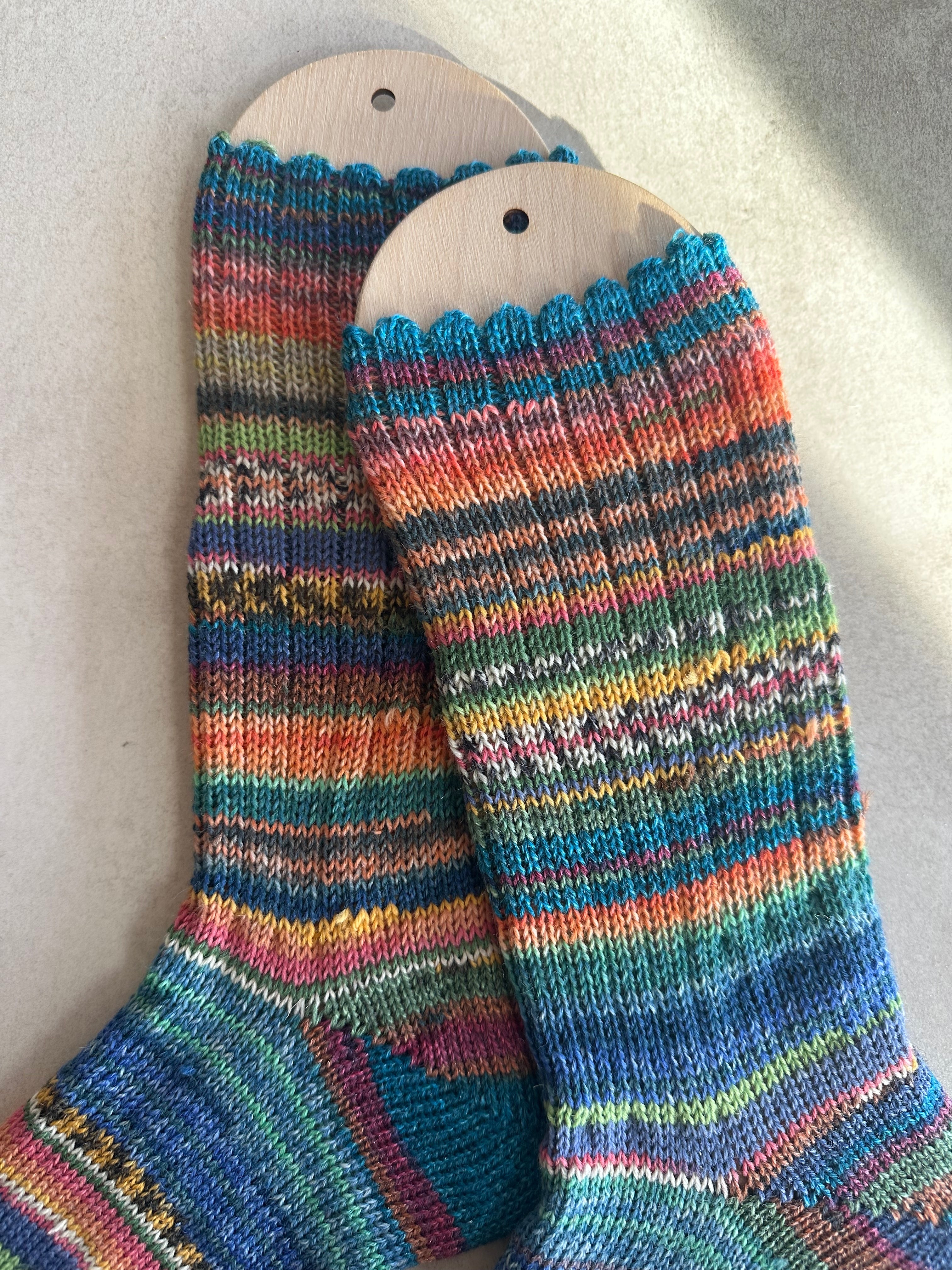 Whimsical Scrappy Handmade Wool Socks - Soft, Warm & Colorful Winter Socks for Women