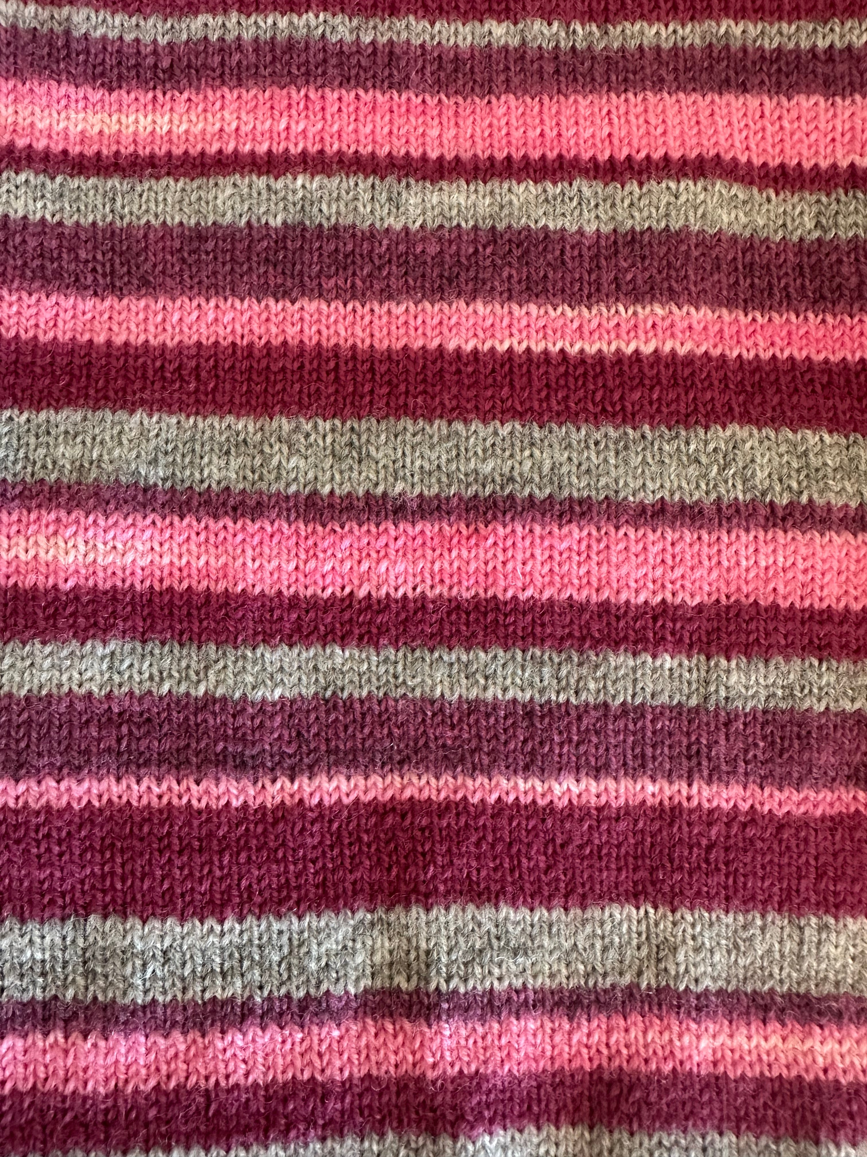 Fun and Funky Striped Scarf, 100% Merino Wool, One of a Kind Scarf, Boiled Wool, American Made Wool Yarn