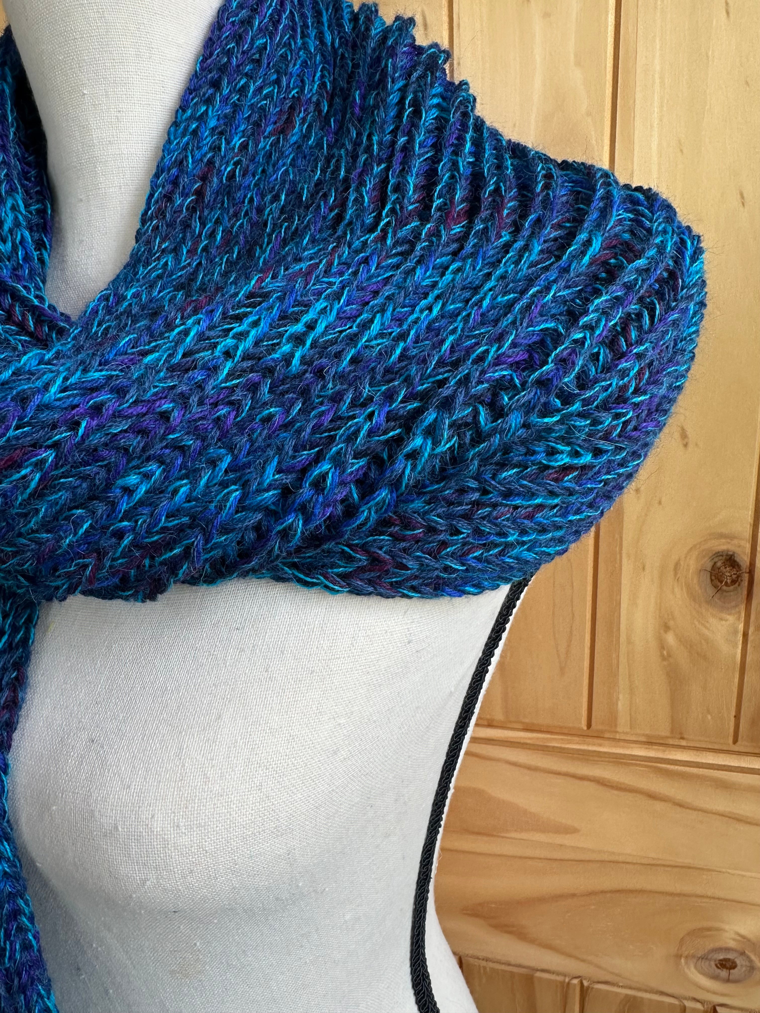 One of a Kind Knit Alpaca & Merino Wool Scarf, Vibrant Fishermans Rib Style, Handcrafted Accessories for Winter Warmth, Gift Idea