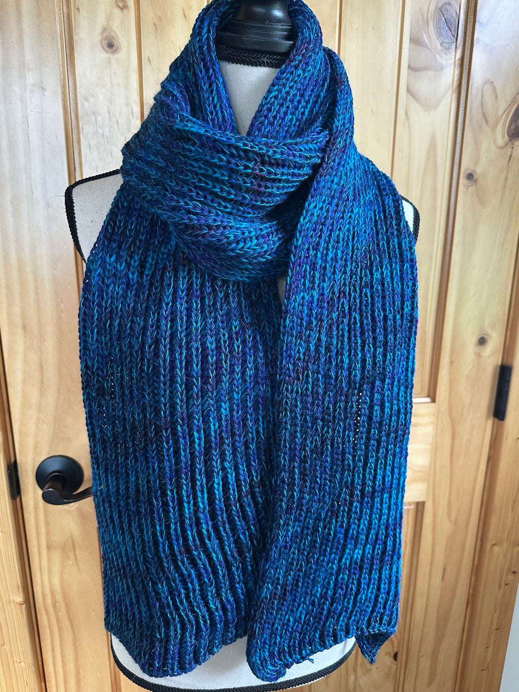 One of a Kind Knit Alpaca & Merino Wool Scarf, Vibrant Fishermans Rib Style, Handcrafted Accessories for Winter Warmth, Gift Idea