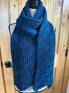One of a Kind Knit Alpaca & Merino Wool Scarf, Vibrant Fishermans Rib Style, Handcrafted Accessories for Winter Warmth, Gift Idea