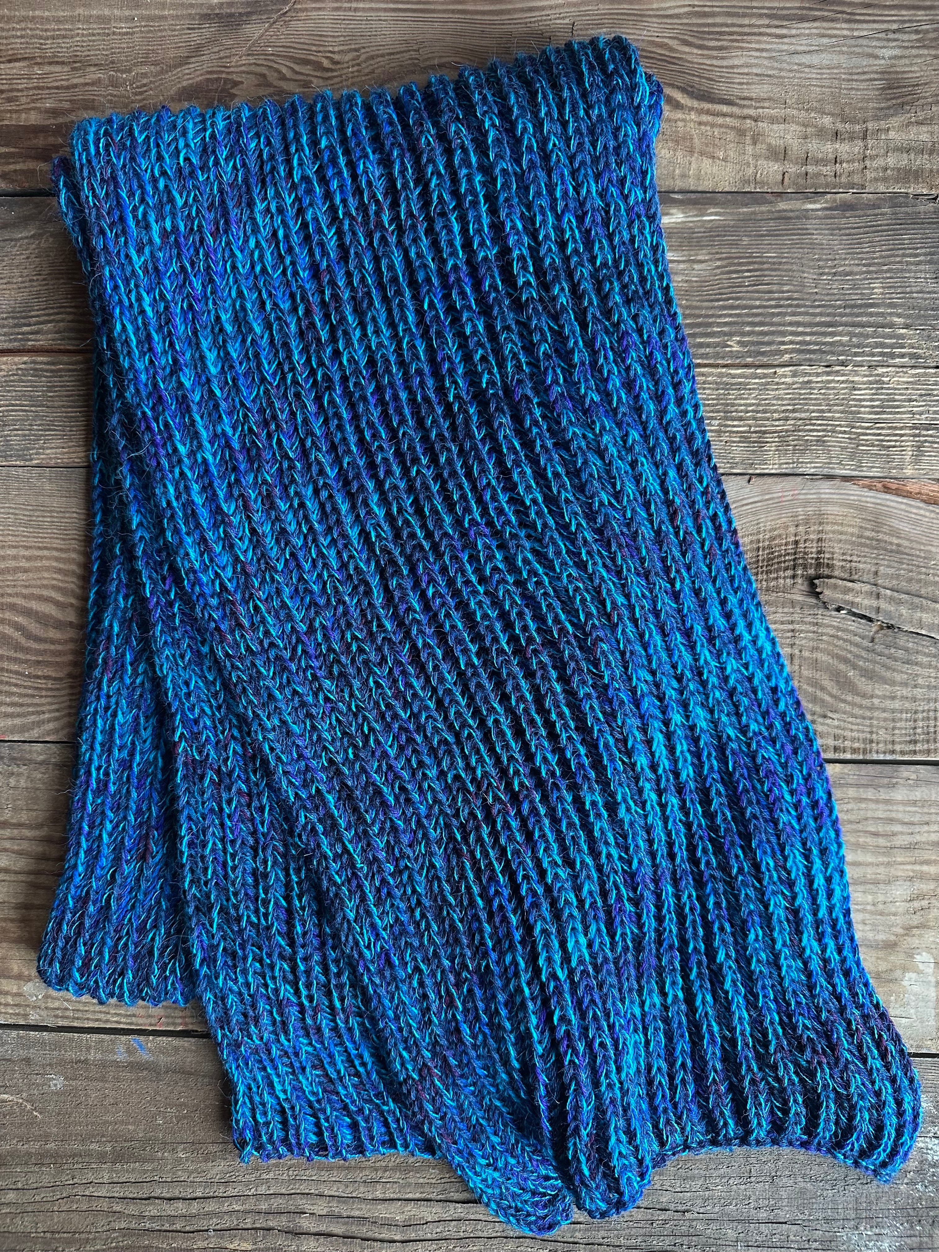One of a Kind Knit Alpaca & Merino Wool Scarf, Vibrant Fishermans Rib Style, Handcrafted Accessories for Winter Warmth, Gift Idea
