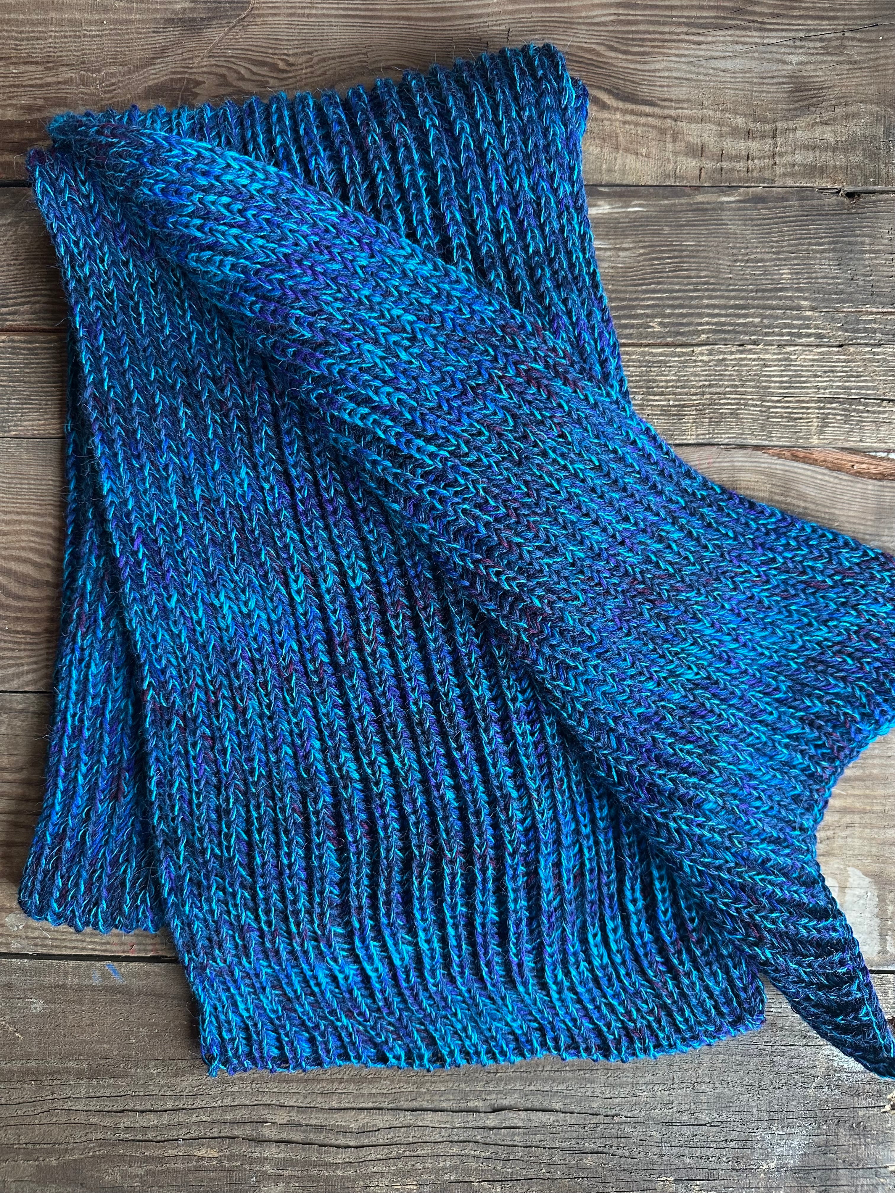 One of a Kind Knit Alpaca & Merino Wool Scarf, Vibrant Fishermans Rib Style, Handcrafted Accessories for Winter Warmth, Gift Idea