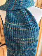 One of a Kind Knit Alpaca & Merino Wool Scarf, Vibrant Fishermans Rib Style, Handcrafted Accessories for Winter Warmth, Gift Idea