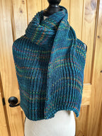 One of a Kind Knit Alpaca & Merino Wool Scarf, Vibrant Fishermans Rib Style, Handcrafted Accessories for Winter Warmth, Gift Idea