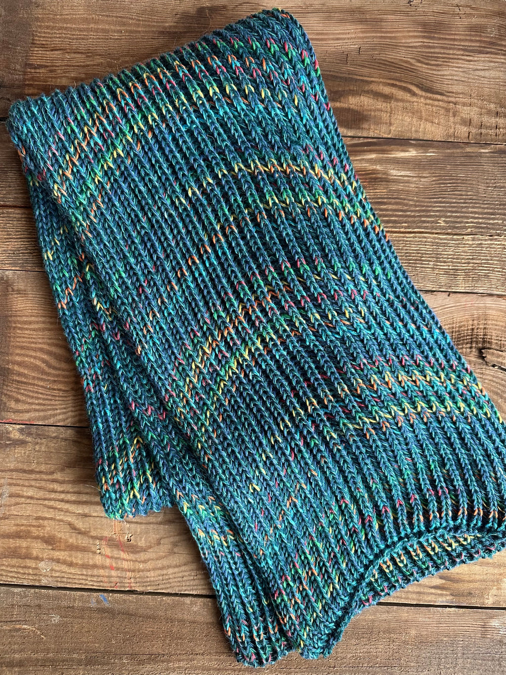 One of a Kind Knit Alpaca & Merino Wool Scarf, Vibrant Fishermans Rib Style, Handcrafted Accessories for Winter Warmth, Gift Idea