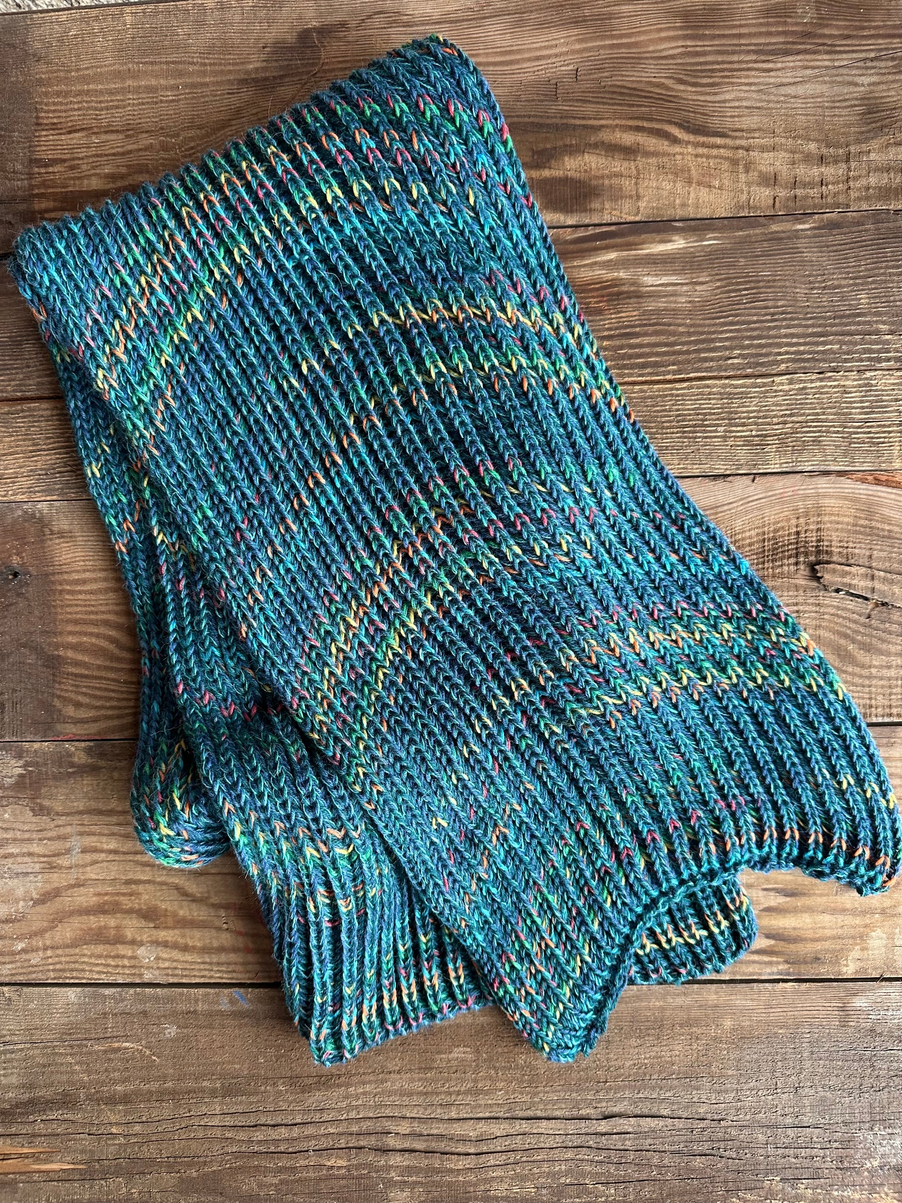 One of a Kind Knit Alpaca & Merino Wool Scarf, Vibrant Fishermans Rib Style, Handcrafted Accessories for Winter Warmth, Gift Idea