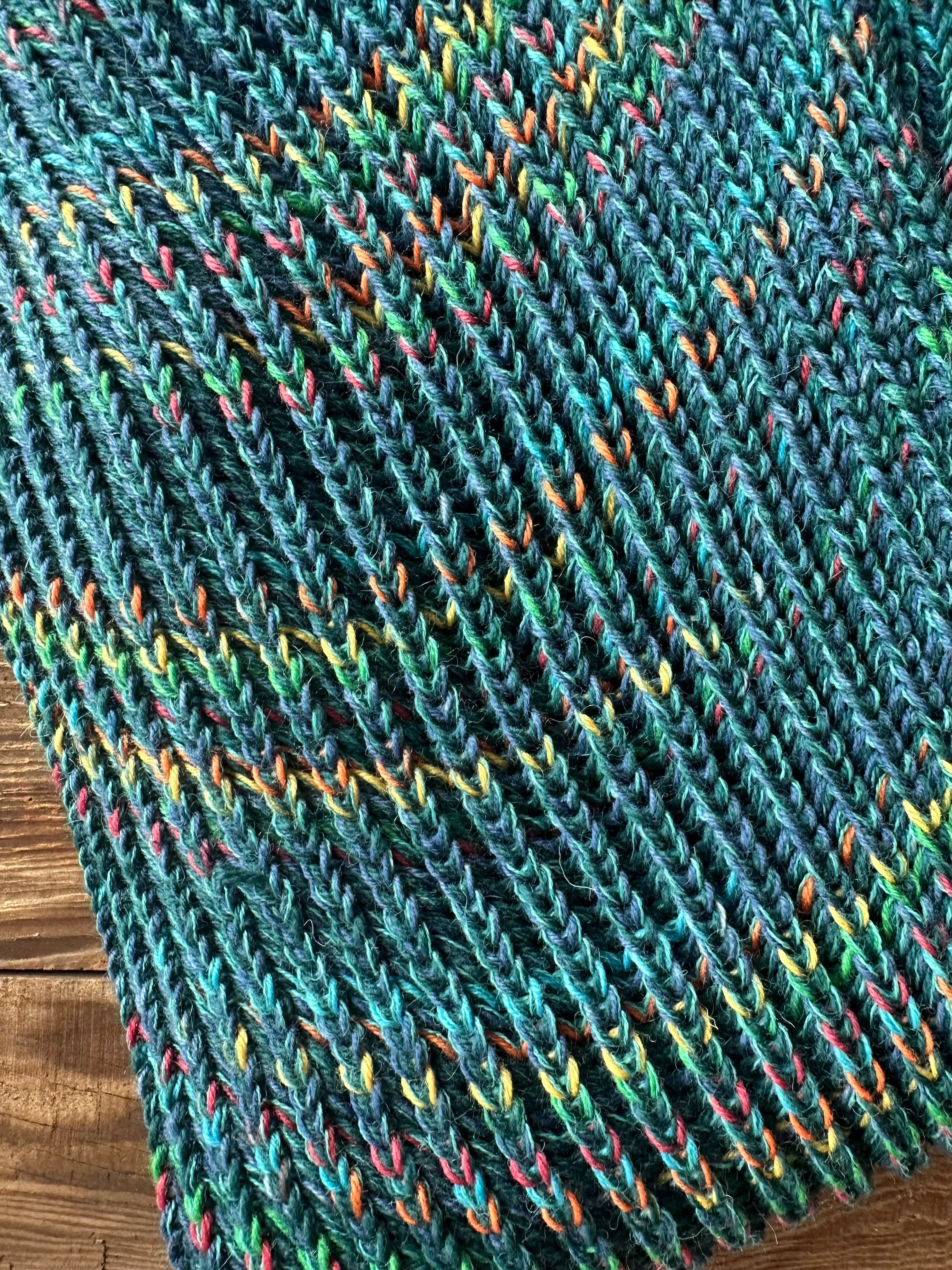 One of a Kind Knit Alpaca & Merino Wool Scarf, Vibrant Fishermans Rib Style, Handcrafted Accessories for Winter Warmth, Gift Idea