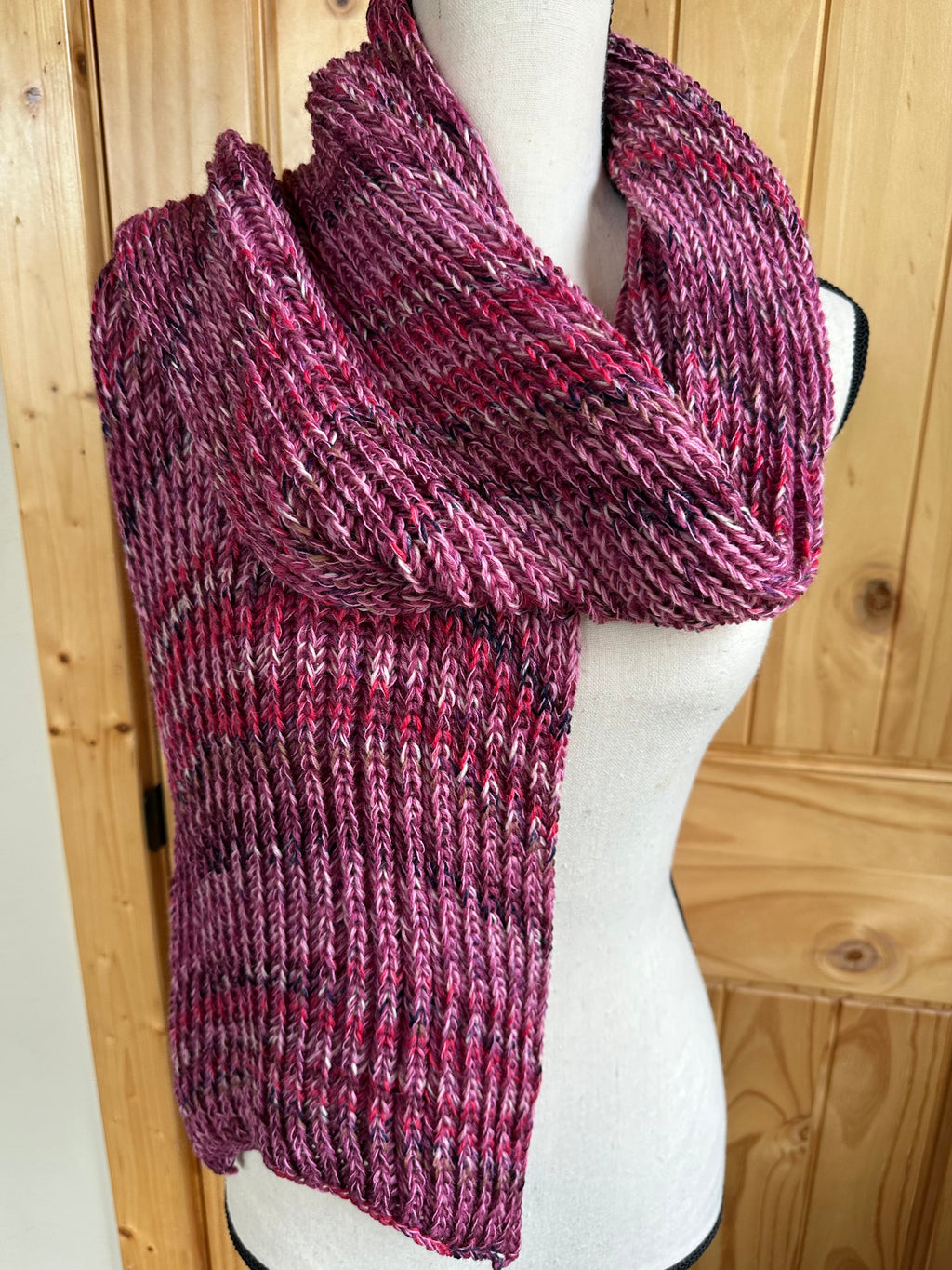 One of a Kind Knit Alpaca & Merino Wool Scarf, Vibrant Fishermans Rib Style, Handcrafted Accessories for Winter Warmth, Gift Idea