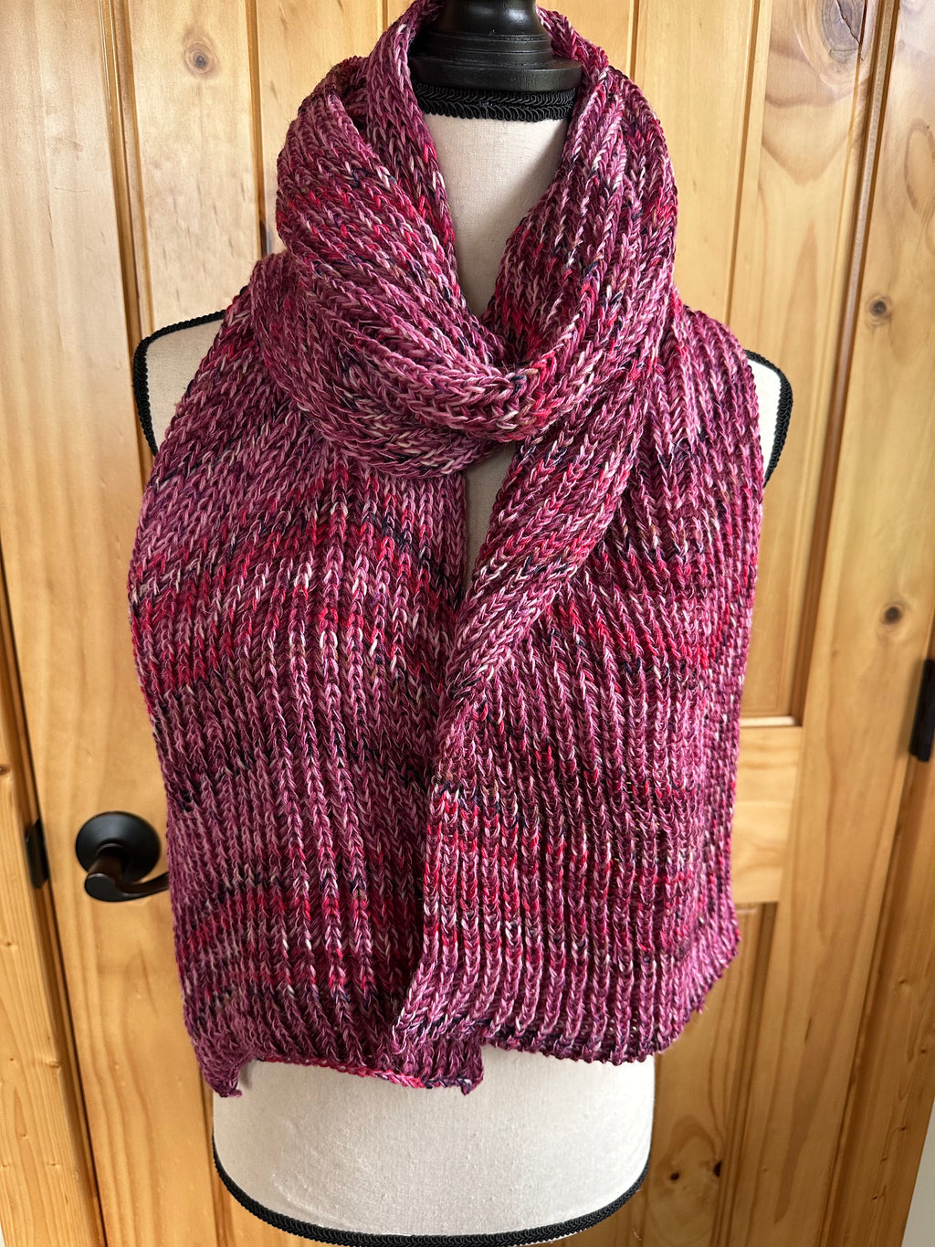 One of a Kind Knit Alpaca & Merino Wool Scarf, Vibrant Fishermans Rib Style, Handcrafted Accessories for Winter Warmth, Gift Idea