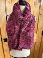 One of a Kind Knit Alpaca & Merino Wool Scarf, Vibrant Fishermans Rib Style, Handcrafted Accessories for Winter Warmth, Gift Idea