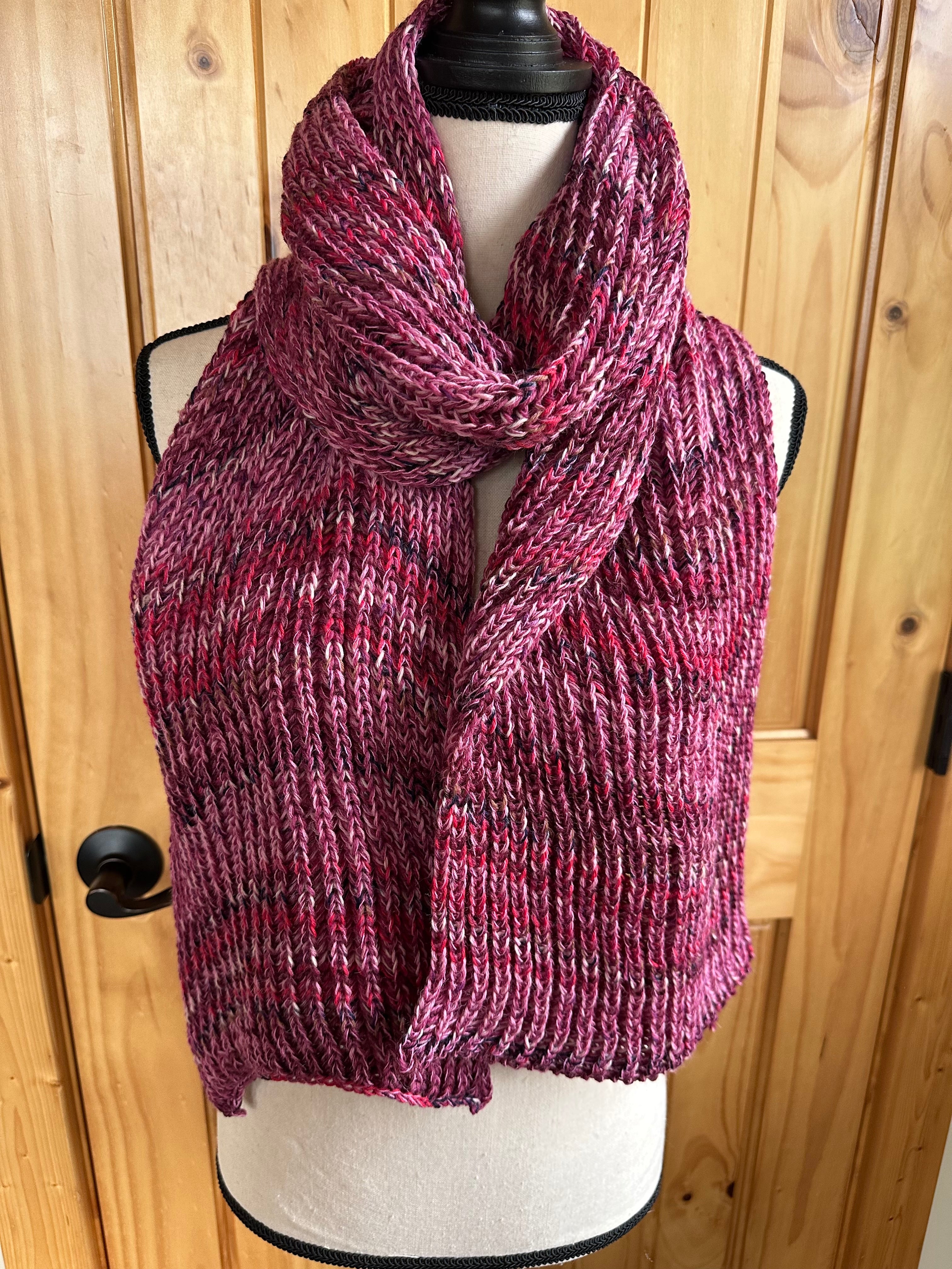 One of a Kind Knit Alpaca & Merino Wool Scarf, Vibrant Fishermans Rib Style, Handcrafted Accessories for Winter Warmth, Gift Idea