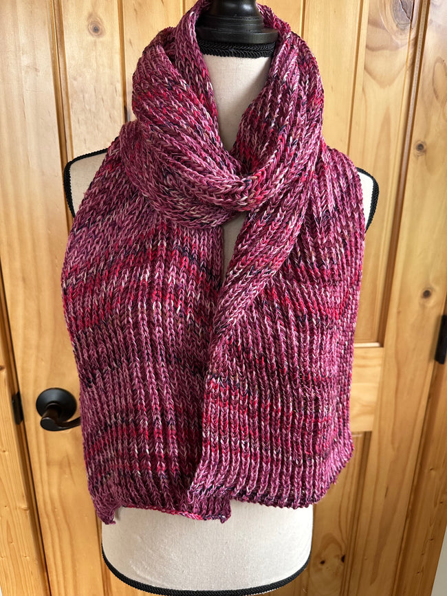 One of a Kind Knit Alpaca & Merino Wool Scarf, Vibrant Fishermans Rib Style, Handcrafted Accessories for Winter Warmth, Gift Idea Main Image