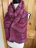 One of a Kind Knit Alpaca & Merino Wool Scarf, Vibrant Fishermans Rib Style, Handcrafted Accessories for Winter Warmth, Gift Idea