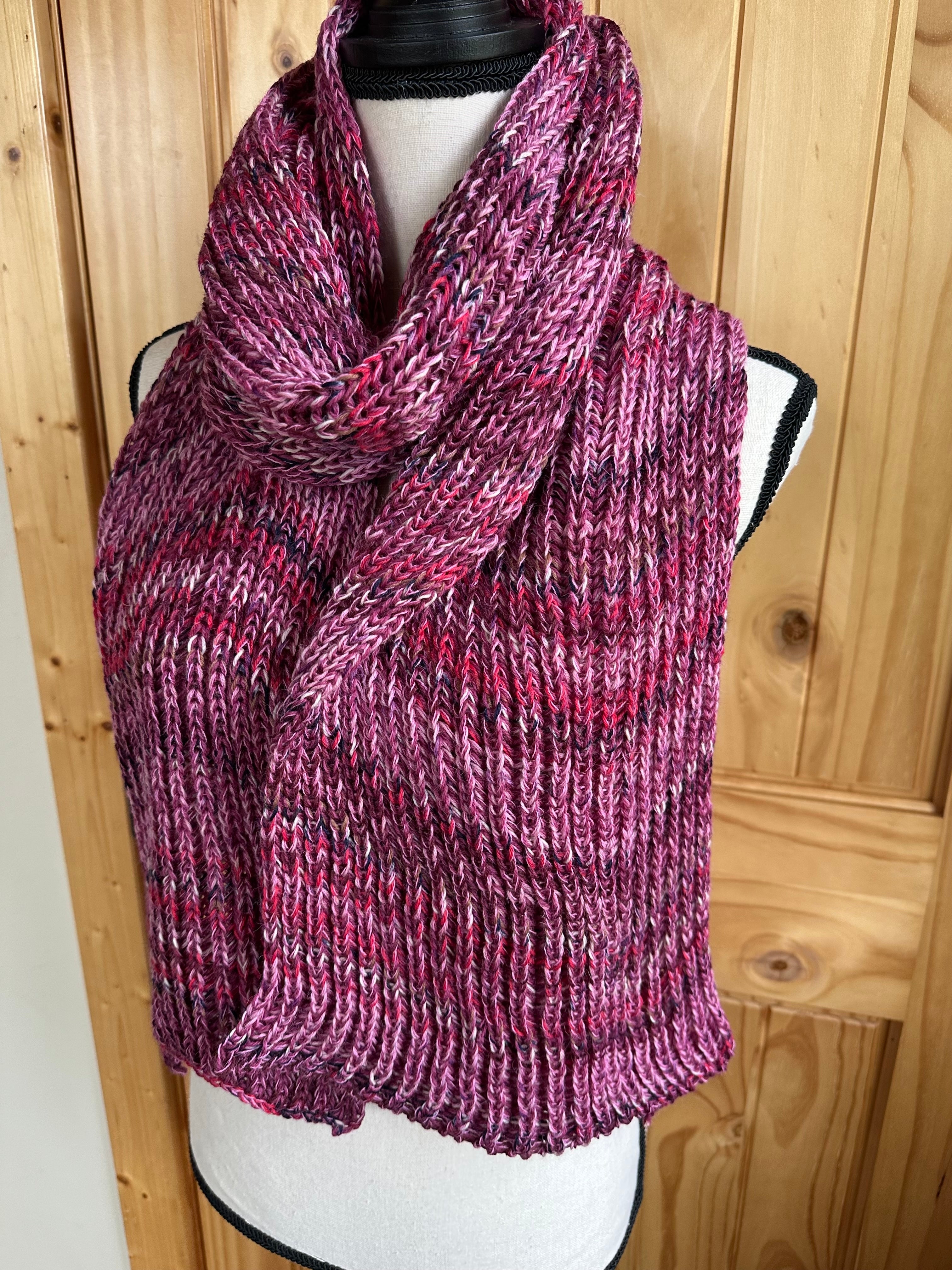 One of a Kind Knit Alpaca & Merino Wool Scarf, Vibrant Fishermans Rib Style, Handcrafted Accessories for Winter Warmth, Gift Idea
