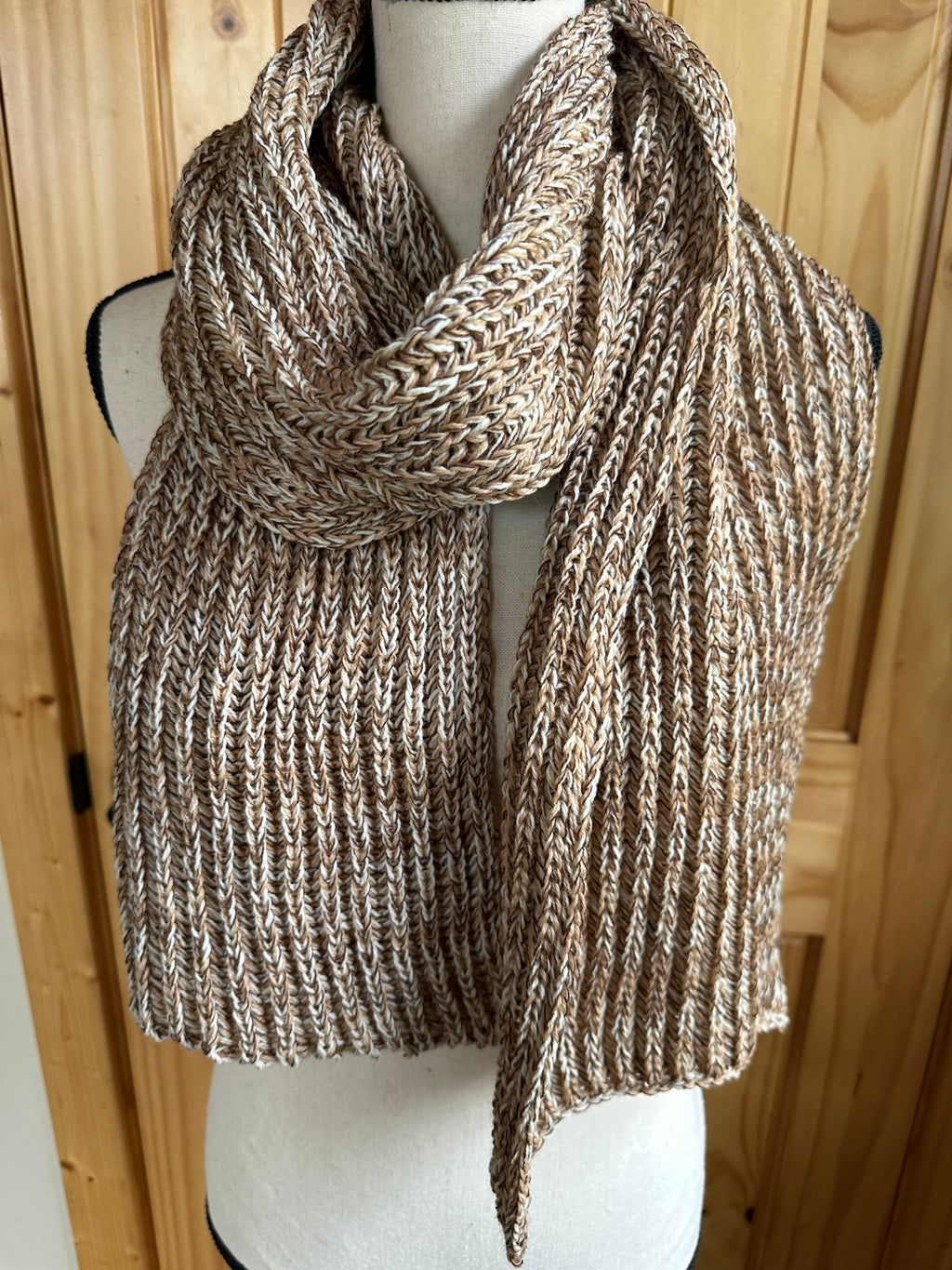 Colorful Handmade Knit Alpaca & Merino Wool Scarf, Fishermans Rib Neckwear, Unique Gift for Cozy Winter Outfits and Fashion Lovers