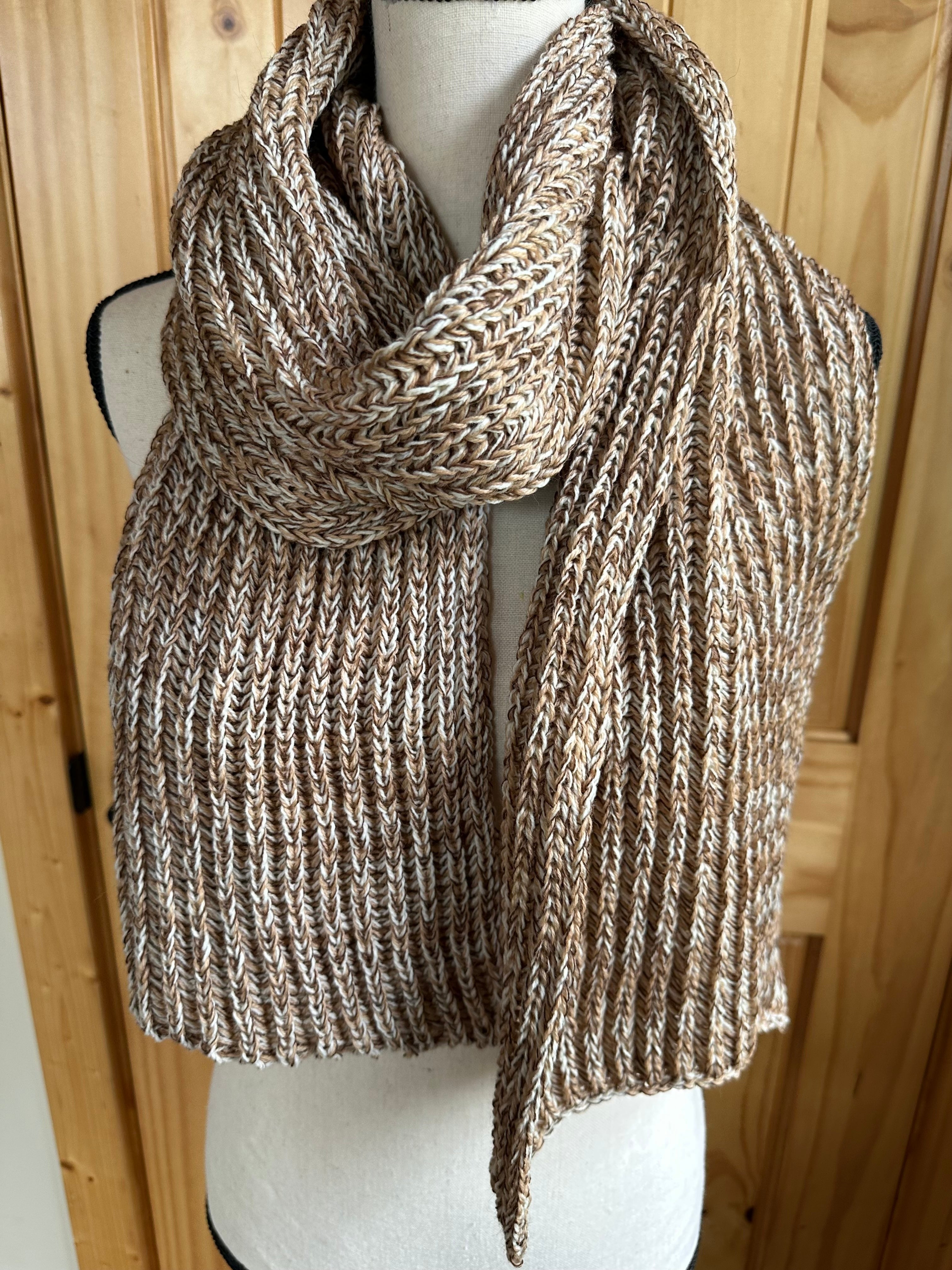 Colorful Handmade Knit Alpaca & Merino Wool Scarf, Fishermans Rib Neckwear, Unique Gift for Cozy Winter Outfits and Fashion Lovers