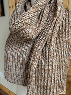 Colorful Handmade Knit Alpaca & Merino Wool Scarf, Fishermans Rib Neckwear, Unique Gift for Cozy Winter Outfits and Fashion Lovers